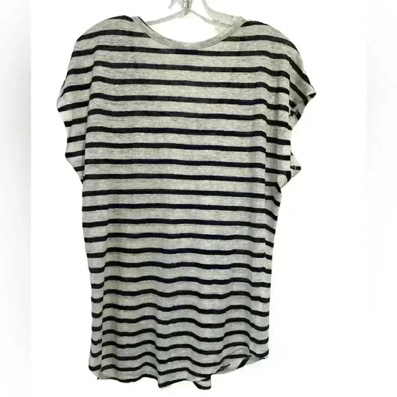 JOIE Keirraih Stripe Black White Linen Tee Women's Size S NWOT - Picture 4 of 7